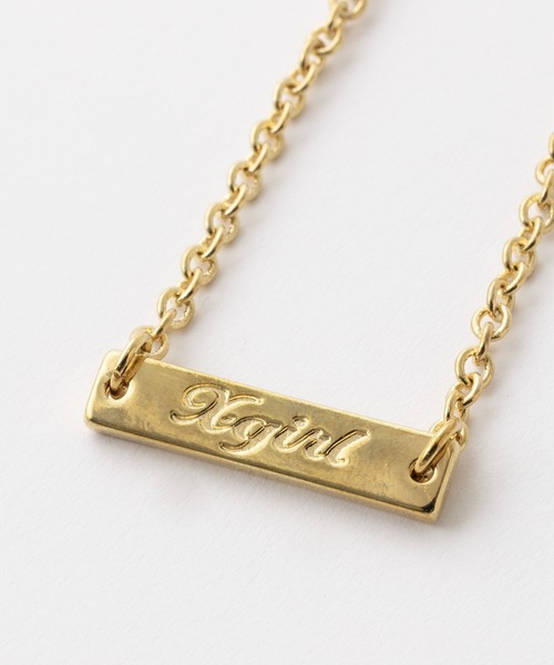 すぐ届く☆X-girl☆ ネックレス 2WAYプレート ハート ギフトにも セール】2WAY PLATE AND HEART NECKLACE（ネックレス）｜X-girl