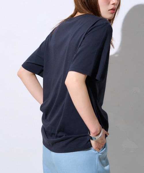 TRIANGLE PALETTE(トライアングルパレット)の「シルクタッチ フレンチロゴ半袖Tシャツ/ スーピマコットン(Tシャツ/カットソー・レディース・ブルー系その他/ブラック/アイボリー・FREE)」の7枚目の写真