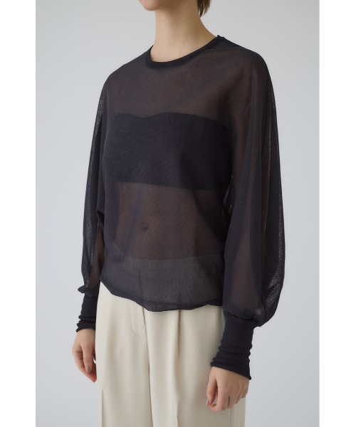 RIM.ARK（リムアーク）の「Sheer dolman knit tops シアードルマンニットトップス（ニット/セーター・レディース・グレー/ライトグリーン/ホワイト/ブラック・FREE）」の3枚目の写真