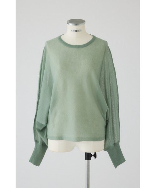 RIM.ARK（リムアーク）の「Sheer dolman knit tops シアードルマンニットトップス（ニット/セーター・レディース・グレー/ライトグリーン/ホワイト/ブラック・FREE）」の4枚目の写真