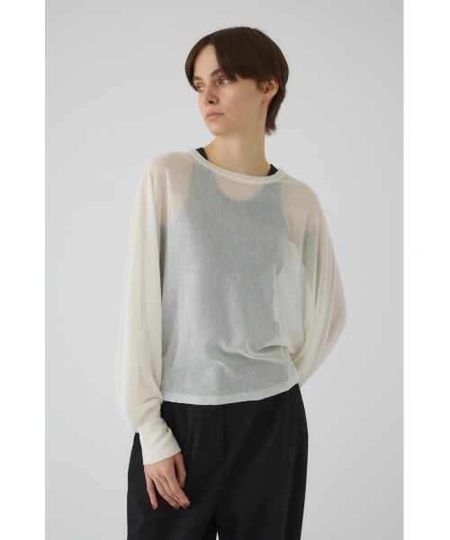 RIM.ARK（リムアーク）の「Sheer dolman knit tops シアードルマンニットトップス（ニット/セーター・レディース・グレー/ライトグリーン/ホワイト/ブラック・FREE）」の19枚目の写真