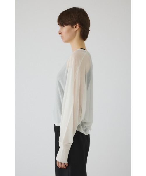 RIM.ARK（リムアーク）の「Sheer dolman knit tops シアードルマンニットトップス（ニット/セーター・レディース・グレー/ライトグリーン/ホワイト/ブラック・FREE）」の20枚目の写真