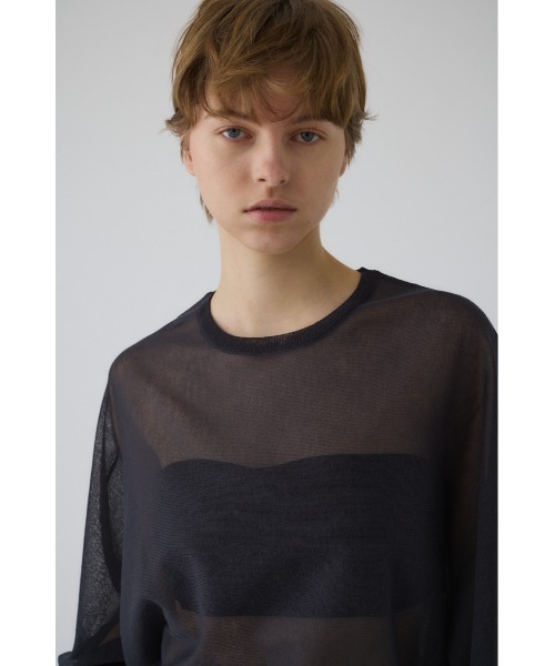 RIM.ARK（リムアーク）の「Sheer dolman knit tops シアードルマンニットトップス（ニット/セーター・レディース・グレー/ライトグリーン/ホワイト/ブラック・FREE）」の16枚目の写真