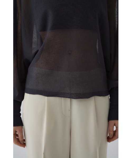 RIM.ARK（リムアーク）の「Sheer dolman knit tops シアードルマンニットトップス（ニット/セーター・レディース・グレー/ライトグリーン/ホワイト/ブラック・FREE）」の6枚目の写真