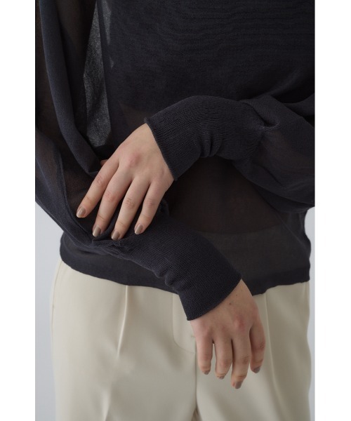 RIM.ARK（リムアーク）の「Sheer dolman knit tops シアードルマンニットトップス（ニット/セーター・レディース・グレー/ライトグリーン/ホワイト/ブラック・FREE）」の7枚目の写真