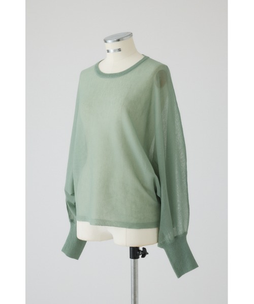 RIM.ARK（リムアーク）の「Sheer dolman knit tops シアードルマンニットトップス（ニット/セーター・レディース・グレー/ライトグリーン/ホワイト/ブラック・FREE）」の10枚目の写真