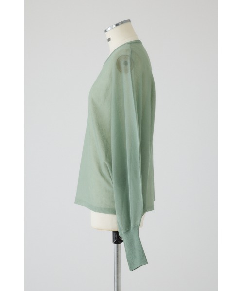 RIM.ARK（リムアーク）の「Sheer dolman knit tops シアードルマンニットトップス（ニット/セーター・レディース・グレー/ライトグリーン/ホワイト/ブラック・FREE）」の11枚目の写真