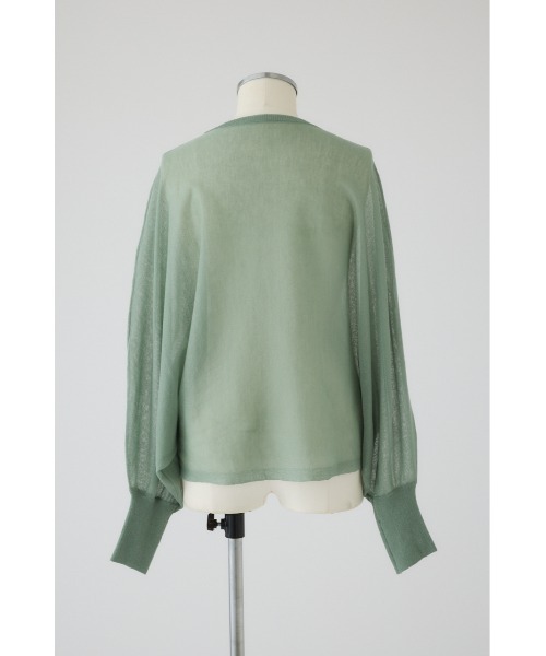 RIM.ARK（リムアーク）の「Sheer dolman knit tops シアードルマンニットトップス（ニット/セーター・レディース・グレー/ライトグリーン/ホワイト/ブラック・FREE）」の12枚目の写真