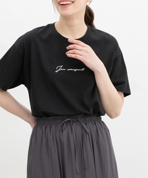 Honeys | 【ハニさら・接触冷感・ＵＶカット】きれいめロゴＴシャツ(Tシャツ/カットソー)