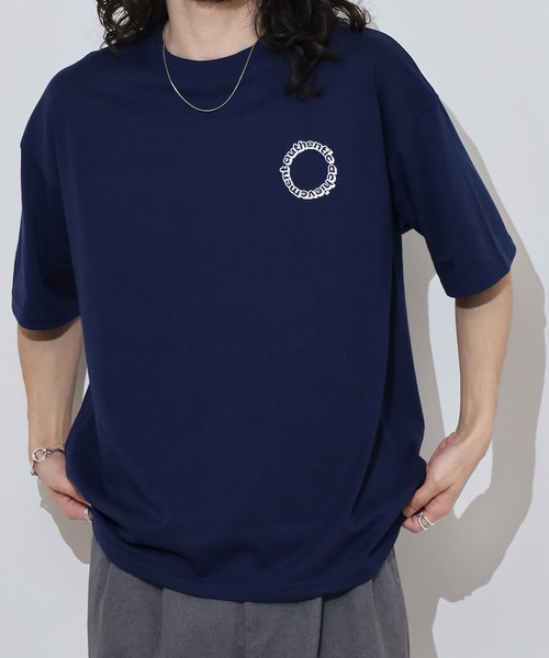 FUNALIVE(ファンアライブ)の「ワイドシルエットミニロゴTシャツ 吸水速乾 UVカット(Tシャツ/カットソー・メンズ・ネイビー/ミント/スミクロ/ブラック/グレイッシュベージュ/ブラック系その他2/ホワイト/サーモンピンク/ダークグリーン/ブルー/ホワイト系その他2/ブラック系その他3・M/L/LL)」の10枚目の写真