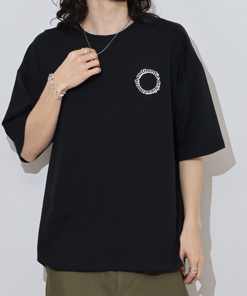 FUNALIVE(ファンアライブ)の「ワイドシルエットミニロゴTシャツ 吸水速乾 UVカット(Tシャツ/カットソー・メンズ・ネイビー/ミント/スミクロ/ブラック/グレイッシュベージュ/ブラック系その他2/ホワイト/サーモンピンク/ダークグリーン/ブルー/ホワイト系その他2/ブラック系その他3・M/L/LL)」の5枚目の写真