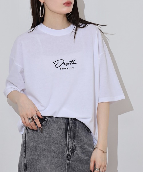 FUNALIVE(ファンアライブ)の「ワイドシルエットミニロゴTシャツ 吸水速乾 UVカット(Tシャツ/カットソー・メンズ・ネイビー/ミント/スミクロ/ブラック/グレイッシュベージュ/ブラック系その他2/ホワイト/サーモンピンク/ダークグリーン/ブルー/ホワイト系その他2/ブラック系その他3・M/L/LL)」の14枚目の写真