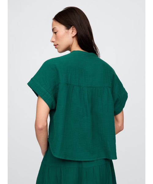 GAP（ギャップ）の「クリンクルガーゼ ドルマンシャツ（シャツ/ブラウス・レディース・ブルー/オフホワイト/ブラック/ピンク/グリーン・S/XS/L/M/XXS）」の19枚目の写真