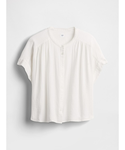 GAP（ギャップ）の「クリンクルガーゼ ドルマンシャツ（シャツ/ブラウス・レディース・ブルー/オフホワイト/ブラック/ピンク/グリーン・S/XS/L/M/XXS）」の10枚目の写真