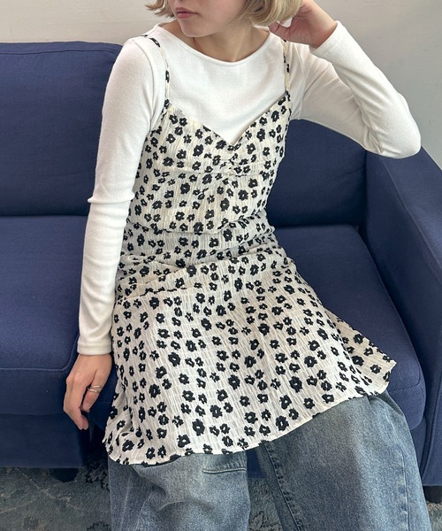 PILIT(ピリット)の「フラワー ミニワンピース(ワンピース・レディース・オフホワイト/ブラック・MEDIUM)」の8枚目の写真