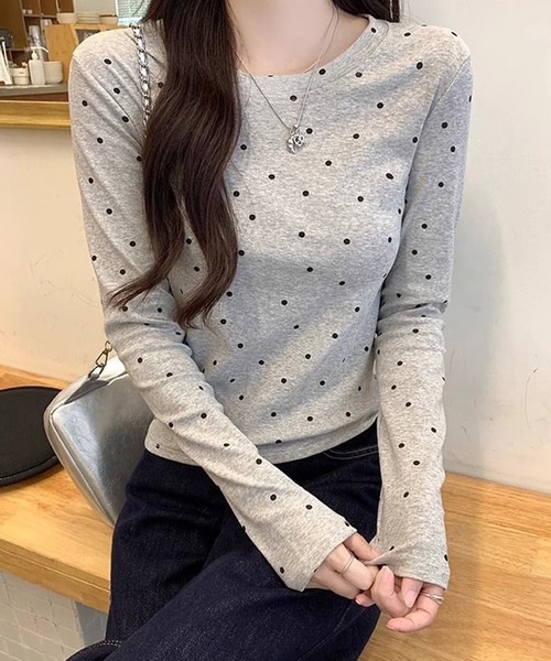 HALEY PESCA(ヘーリーペスカ)の「HALEY PESCA/ドット柄 ベーシック長袖カットソー ロンT(Tシャツ/カットソー・レディース・ブラック/グレー/ホワイト・SMALL/MEDIUM)」の20枚目の写真