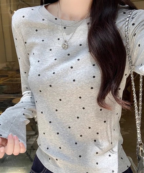 HALEY PESCA(ヘーリーペスカ)の「HALEY PESCA/ドット柄 ベーシック長袖カットソー ロンT(Tシャツ/カットソー・レディース・ブラック/グレー/ホワイト・SMALL/MEDIUM)」の19枚目の写真