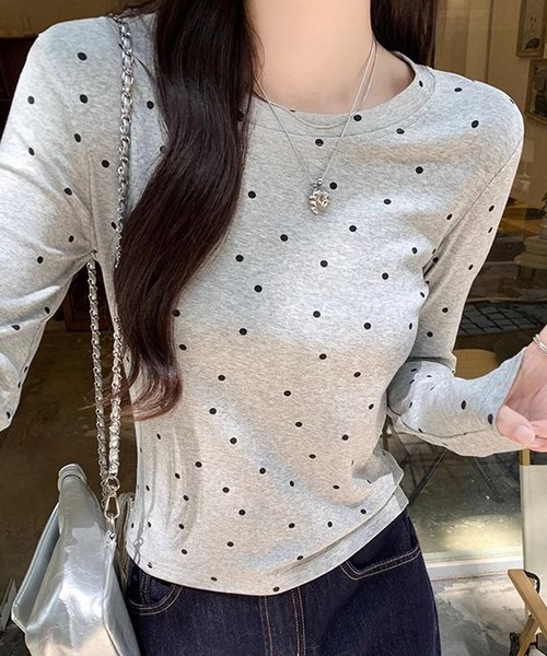 HALEY PESCA(ヘーリーペスカ)の「HALEY PESCA/ドット柄 ベーシック長袖カットソー ロンT(Tシャツ/カットソー・レディース・ブラック/グレー/ホワイト・SMALL/MEDIUM)」の18枚目の写真