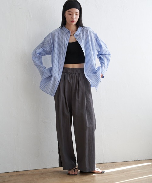 LBC（エルビーシー）の「ふんわり70コットン2WAYシャツ（シャツ/ブラウス・レディース・ホワイト/イエロー/オレンジ/ブルー/ピンク/セージグリーン・M）」の10枚目の写真