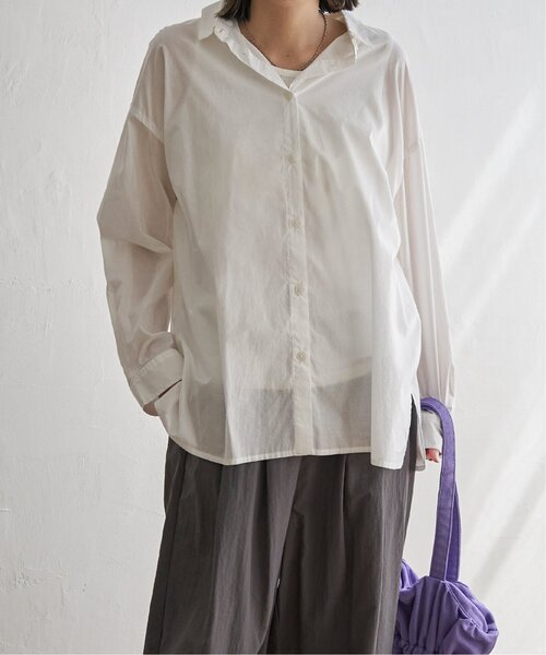 LBC（エルビーシー）の「ふんわり70コットン2WAYシャツ（シャツ/ブラウス・レディース・ホワイト/イエロー/オレンジ/ブルー/ピンク/セージグリーン・M）」の8枚目の写真