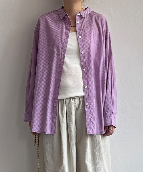 LBC（エルビーシー）の「ふんわり70コットン2WAYシャツ（シャツ/ブラウス・レディース・ホワイト/イエロー/オレンジ/ブルー/ピンク/セージグリーン・M）」の12枚目の写真