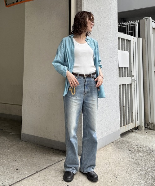 LBC（エルビーシー）の「ふんわり70コットン2WAYシャツ（シャツ/ブラウス・レディース・ホワイト/イエロー/オレンジ/ブルー/ピンク/セージグリーン・M）」の19枚目の写真