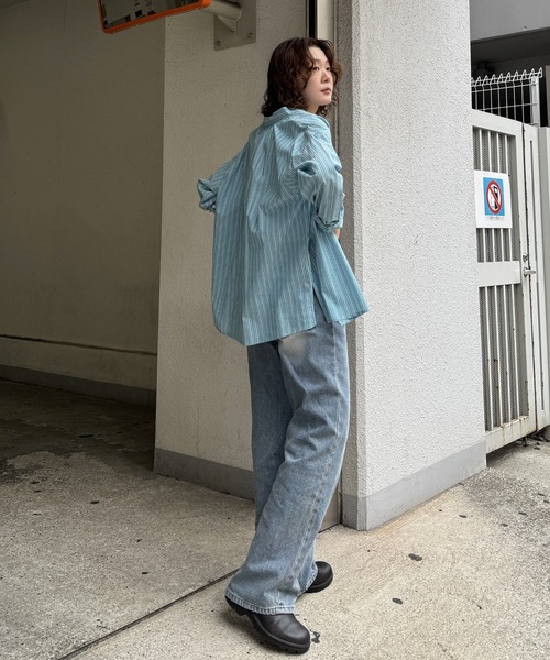 LBC（エルビーシー）の「ふんわり70コットン2WAYシャツ（シャツ/ブラウス・レディース・ホワイト/イエロー/オレンジ/ブルー/ピンク/セージグリーン・M）」の18枚目の写真