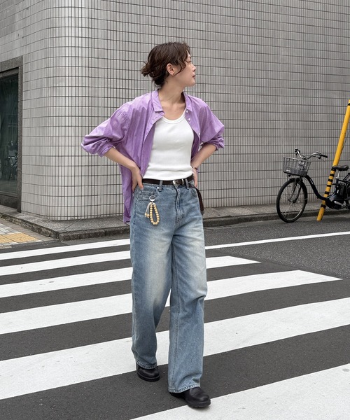 LBC（エルビーシー）の「ふんわり70コットン2WAYシャツ（シャツ/ブラウス・レディース・ホワイト/イエロー/オレンジ/ブルー/ピンク/セージグリーン・M）」の21枚目の写真