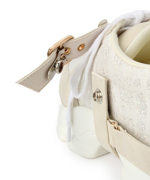 ESPERANZA（エスペランサ）の「ツイード風フラワーベルト厚底スニーカー（スニーカー・レディース・グレー系4/アイボリー系8/ブルー系8/グリーン系5・LL/S/M/L）」の19枚目の写真