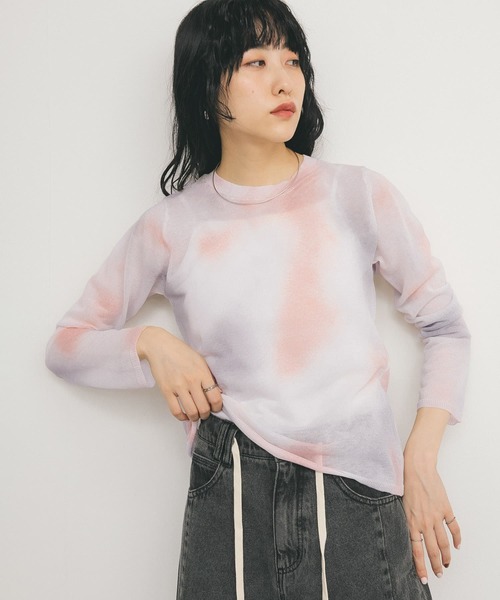 KBF(ケイビーエフ)の「シアーマーブルニット(ニット/セーター・レディース・オレンジ系その他/ピンク系その他/ブルー系その他・ONE)」の12枚目の写真