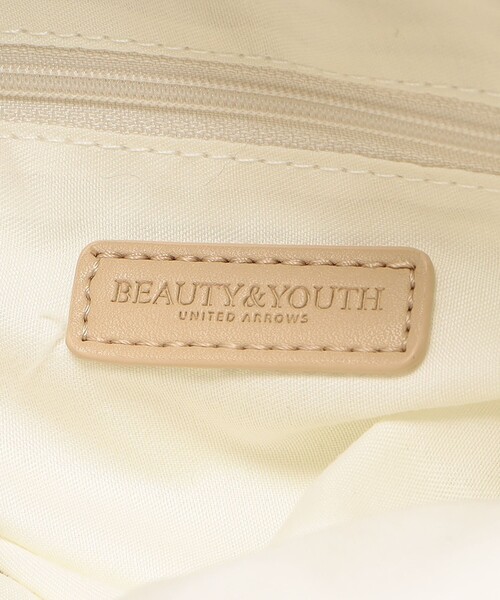 q　美品BEAUTY&YOUTH UNITED ARROWS ジレ セール】レザーライク×メッシュ コンビ ショルダーバッグ