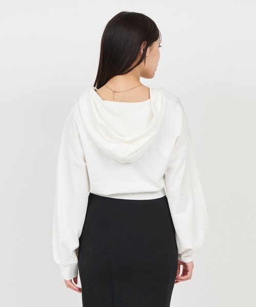 ROYAL PARTY（ロイヤルパーティー）の「プチビジューニットパーカー（パーカー・レディース・ブラック/グレー/オフホワイト/ピンク・FREE）」の17枚目の写真