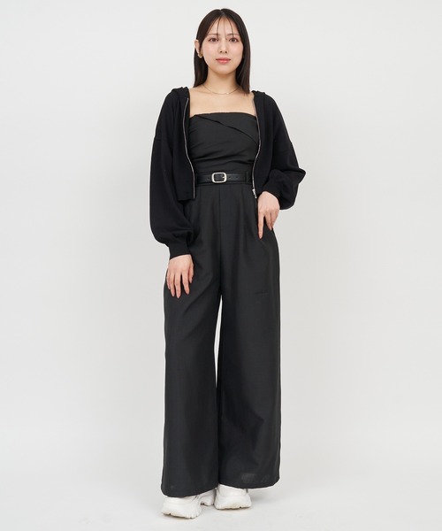 ROYAL PARTY（ロイヤルパーティー）の「プチビジューニットパーカー（パーカー・レディース・ブラック/グレー/オフホワイト/ピンク・FREE）」の11枚目の写真