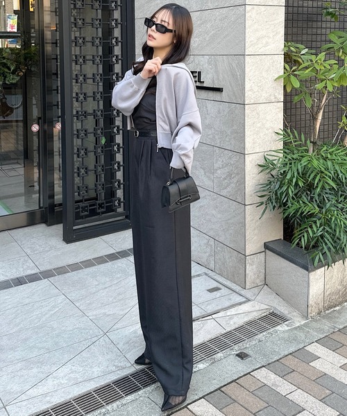 ROYAL PARTY（ロイヤルパーティー）の「プチビジューニットパーカー（パーカー・レディース・ブラック/グレー/オフホワイト/ピンク・FREE）」の9枚目の写真