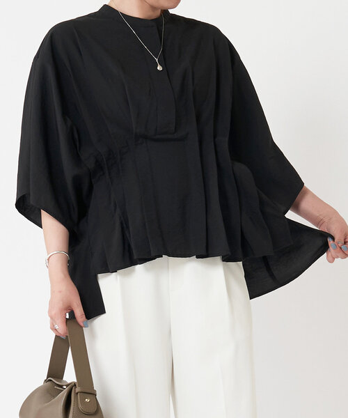 LIVETART（リヴェタート）の「ウエストタックブラウス（シャツ/ブラウス・レディース・ブラック/ホワイト・FREE）」の2枚目の写真