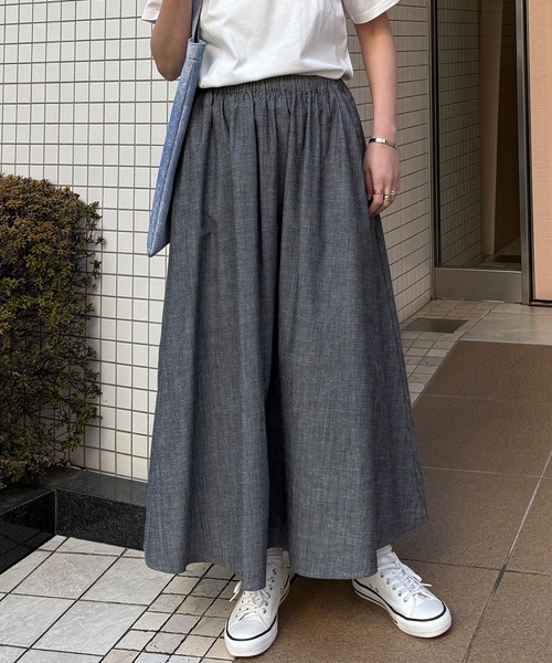LBC（エルビーシー）の「コットンシャンブレーギャザースカート（スカート・レディース・ブラック/ベージュ/ネイビー・M）」の14枚目の写真