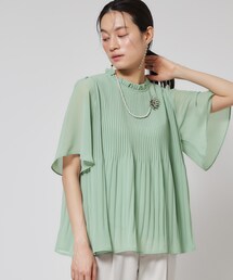 【プリーツ／フレアスリーブ】Aラインブラウス