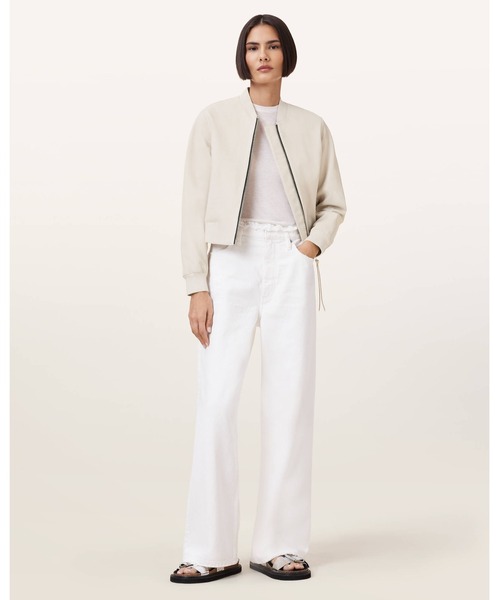 ALLSAINTS（オールセインツ）の「ORTEN LEATHER BOMBER JACKET | ORTEN レザー ボンバー ジャケット（MA-1・レディース・ホワイト系その他・8/6/10）」の4枚目の写真