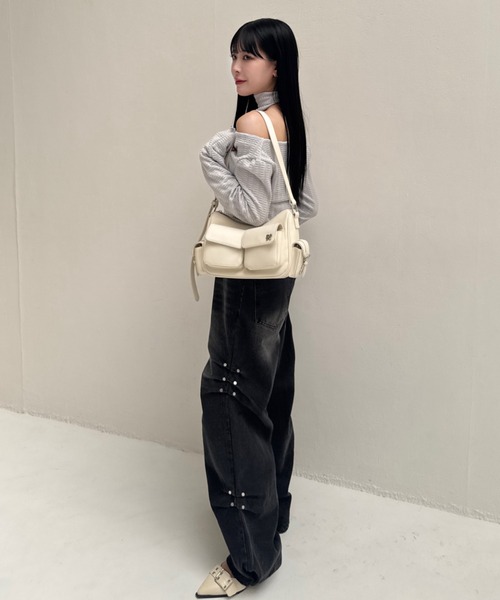【新品】mellowneon リベットギャザーデニムパンツ リベットギャザーデニムパンツ｜MELLOWNEON (メロウネオン) 公式