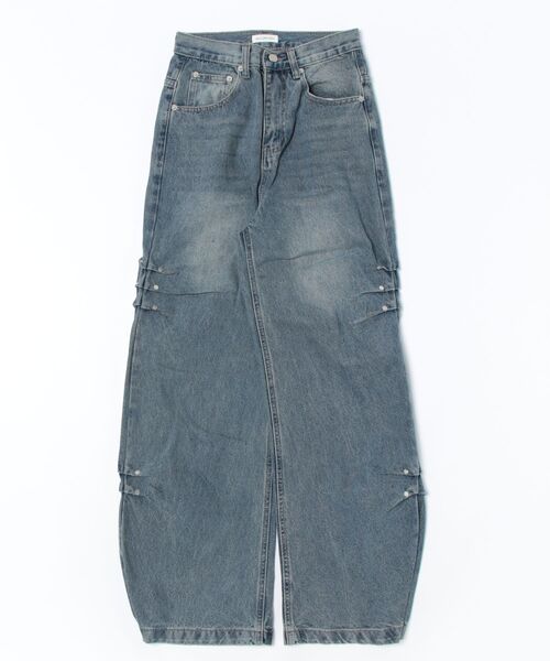 【新品】mellowneon リベットギャザーデニムパンツ リベットギャザーデニムパンツ（デニムパンツ）｜mellowneon
