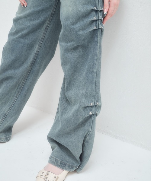 【新品】mellowneon リベットギャザーデニムパンツ リベットギャザーデニムパンツ｜MELLOWNEON (メロウネオン) 公式