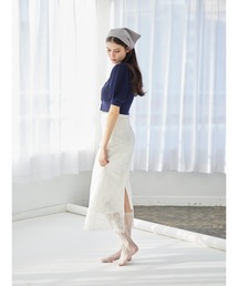 etre loin（エトルワン）の「Ribbon embroidered lace tight skirt（スカート）」