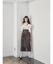 etre loin（エトルワン）の「Ribbon embroidered lace tight skirt（スカート）」