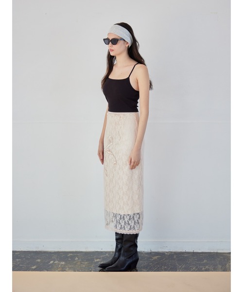 etre loin(エトルワン)の「Ribbon embroidered lace tight skirt(スカート・レディース・ブラック/ピンク/ホワイト・M)」の17枚目の写真