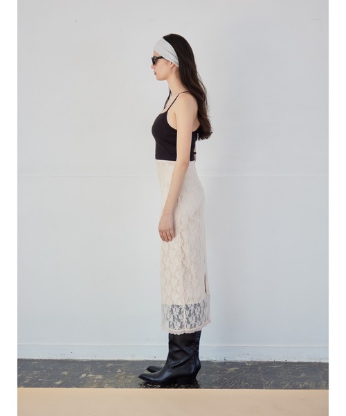 etre loin(エトルワン)の「Ribbon embroidered lace tight skirt(スカート・レディース・ブラック/ピンク/ホワイト・M)」の18枚目の写真