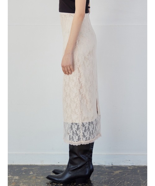 etre loin(エトルワン)の「Ribbon embroidered lace tight skirt(スカート・レディース・ブラック/ピンク/ホワイト・M)」の13枚目の写真