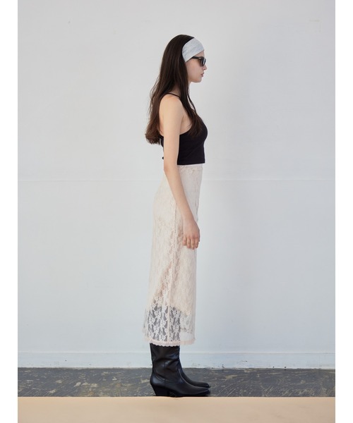 etre loin(エトルワン)の「Ribbon embroidered lace tight skirt(スカート・レディース・ブラック/ピンク/ホワイト・M)」の22枚目の写真