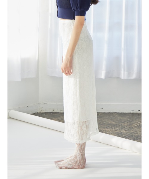 etre loin(エトルワン)の「Ribbon embroidered lace tight skirt(スカート・レディース・ブラック/ピンク/ホワイト・M)」の20枚目の写真