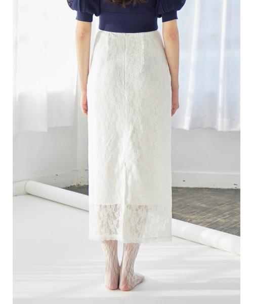 etre loin(エトルワン)の「Ribbon embroidered lace tight skirt(スカート・レディース・ブラック/ピンク/ホワイト・M)」の21枚目の写真
