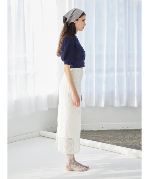 etre loin(エトルワン)の「Ribbon embroidered lace tight skirt(スカート・レディース・ブラック/ピンク/ホワイト・M)」の10枚目の写真